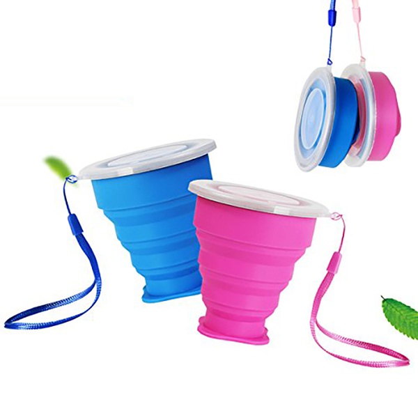 Creative silicone folding water cup outdoor portable sports water cup